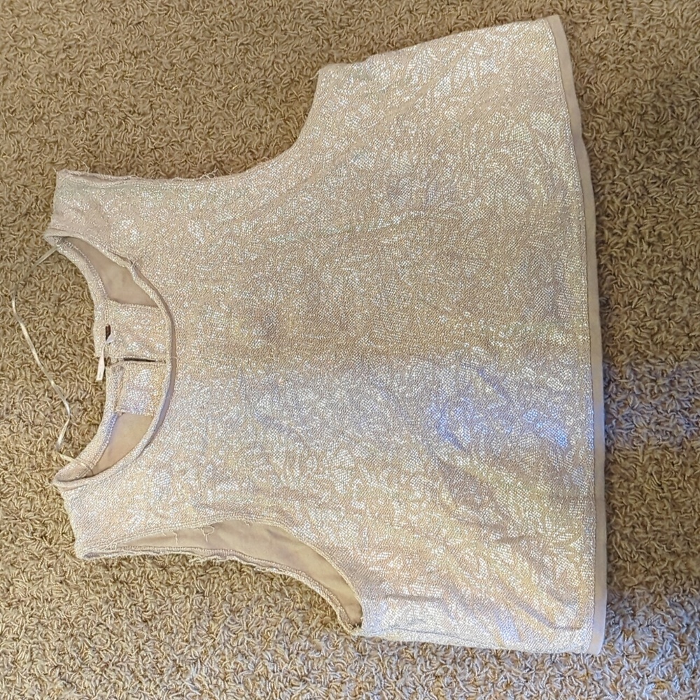Free People Metallic Print Crop Top Size L